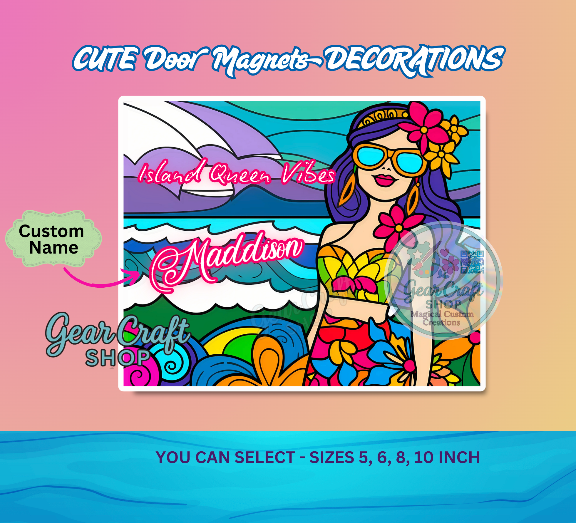 Island queen vibes - Cruise Name Magnet