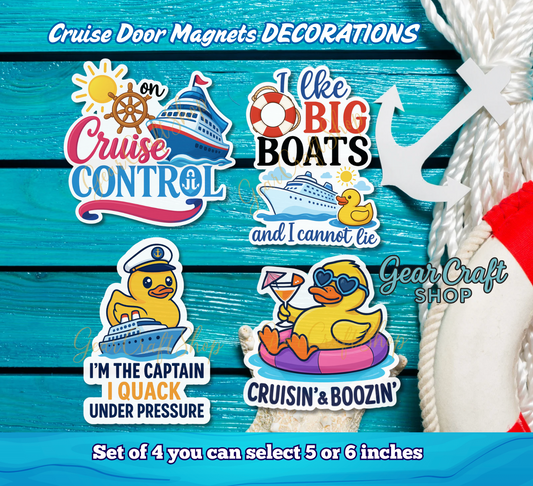 Funny Cruise Door Magnet Set – 4 Hilarious Waterproof Decorations for Your Cabin