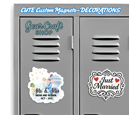 Just Married Cruise Magnet Set – Personalized Wedding Keepsake