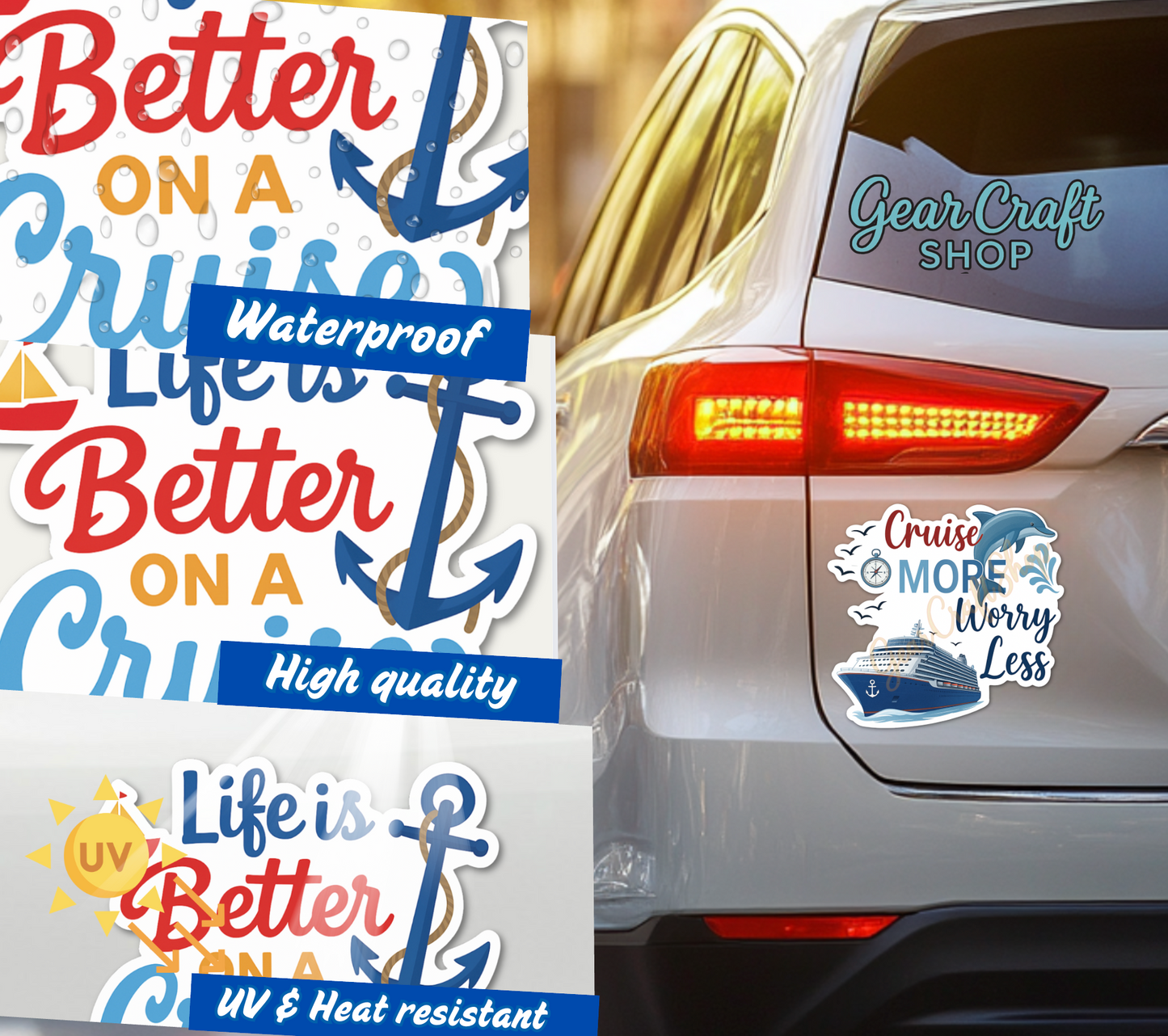 Funny Cruise Door Magnet Set – 4 Hilarious quotes Decorations Magnets