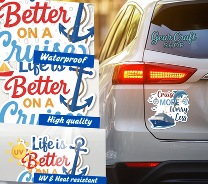 Funny Cruise Door Magnet Set – 4 Hilarious quotes Decorations Magnets