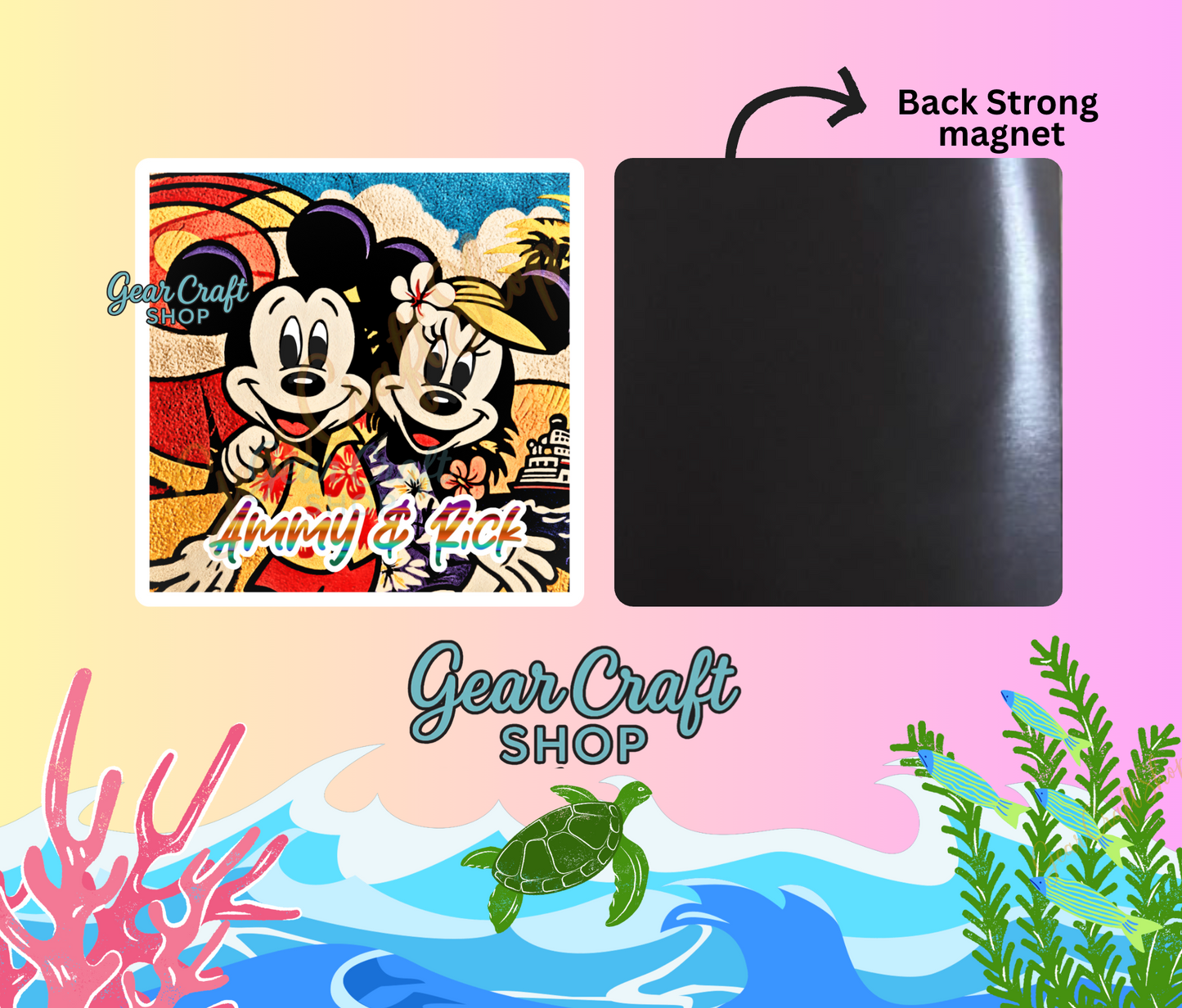 Personalized Love Cruise Magnet – Cute Couple Designs Inspired by Mickey