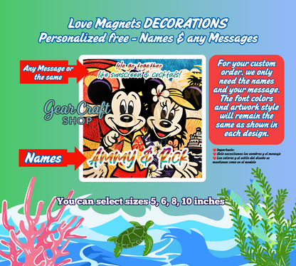 Personalized Love Cruise Magnet – Cute Couple Designs Inspired by Mickey