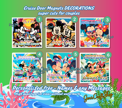 Personalized Love Cruise Magnet – Cute Couple Designs Inspired by Mickey