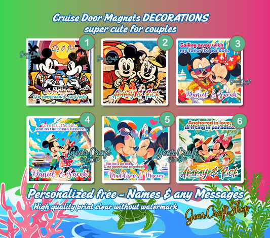 Personalized Love Cruise Magnet – Cute Couple Designs Inspired by Mickey