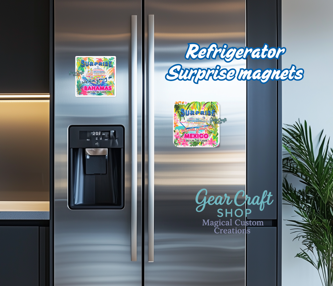 Custom Cruise Surprise Magnet – Destination & Date Gift
