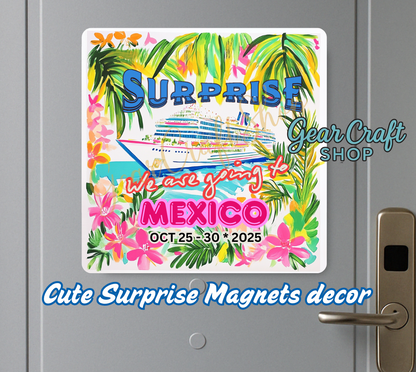 Custom Cruise Surprise Magnet – Personalized Destination & Date Gift