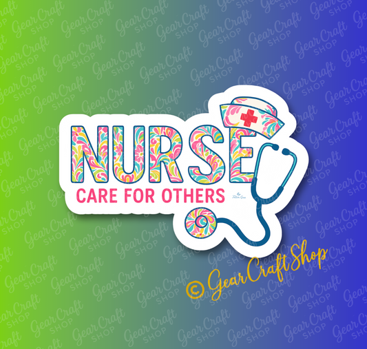 Nurse Care for Others – Floral Style Sticker