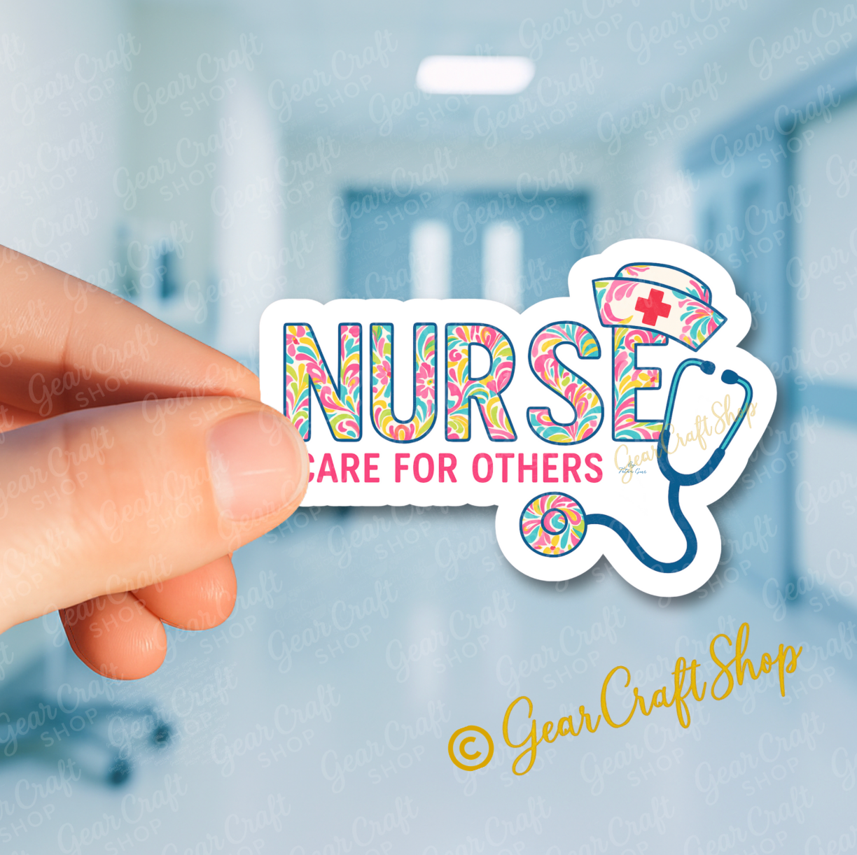 Nurse Care for Others – Floral Style Sticker