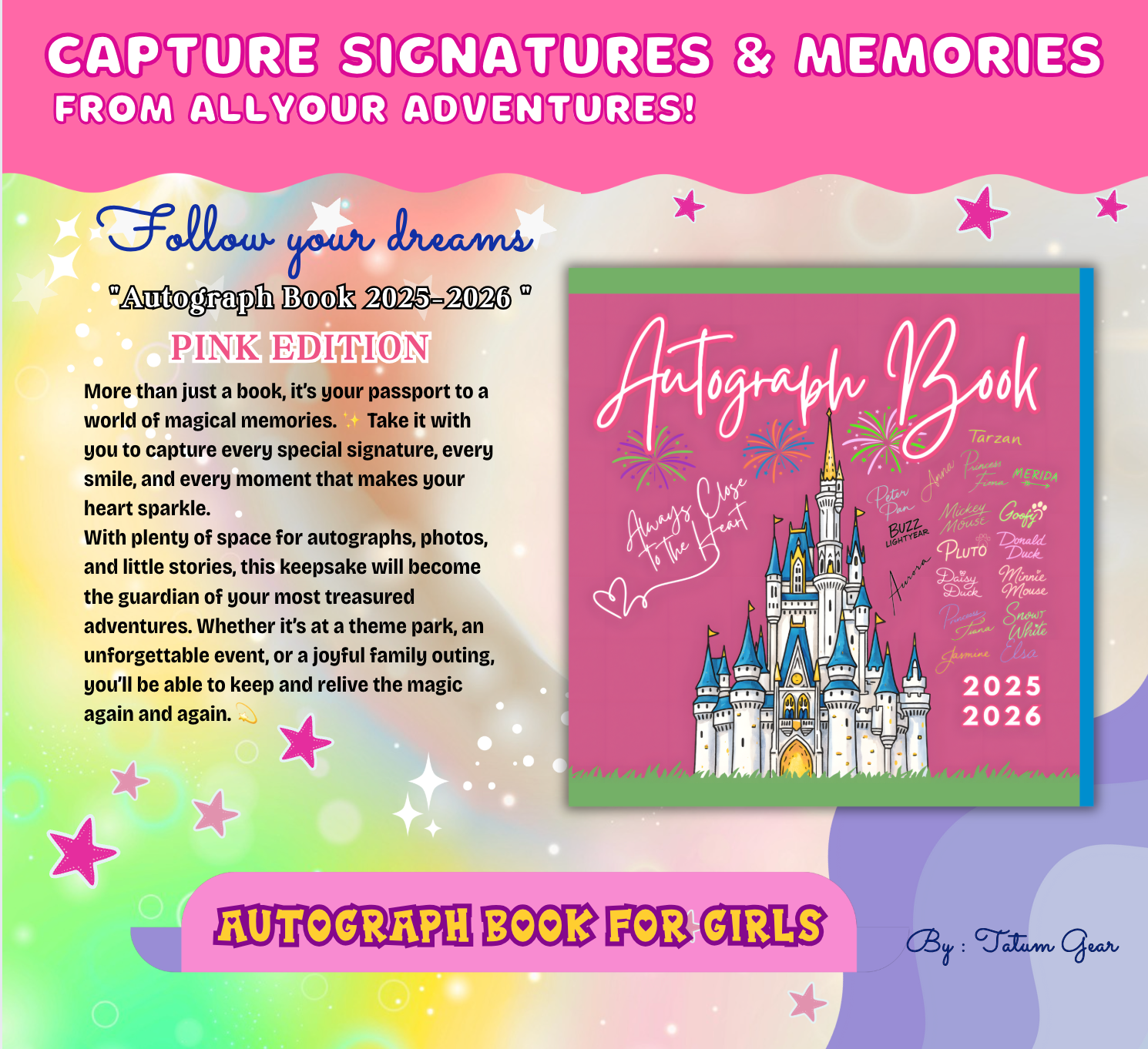 Autograph Castle Adventure Book 2025–2026 – Pink Edition