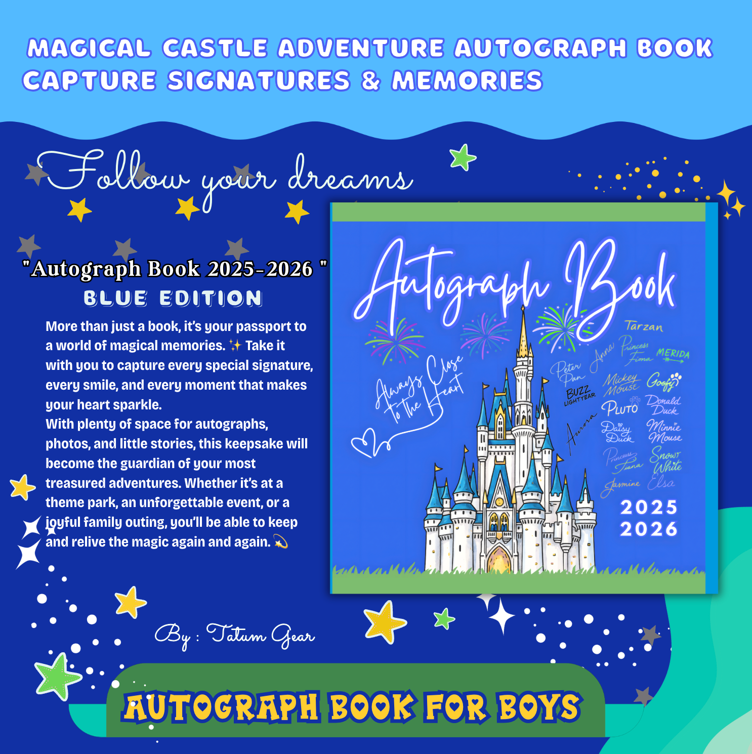 Autograph Castle Adventure Book 2025–2026 – Blue Edition for boys
