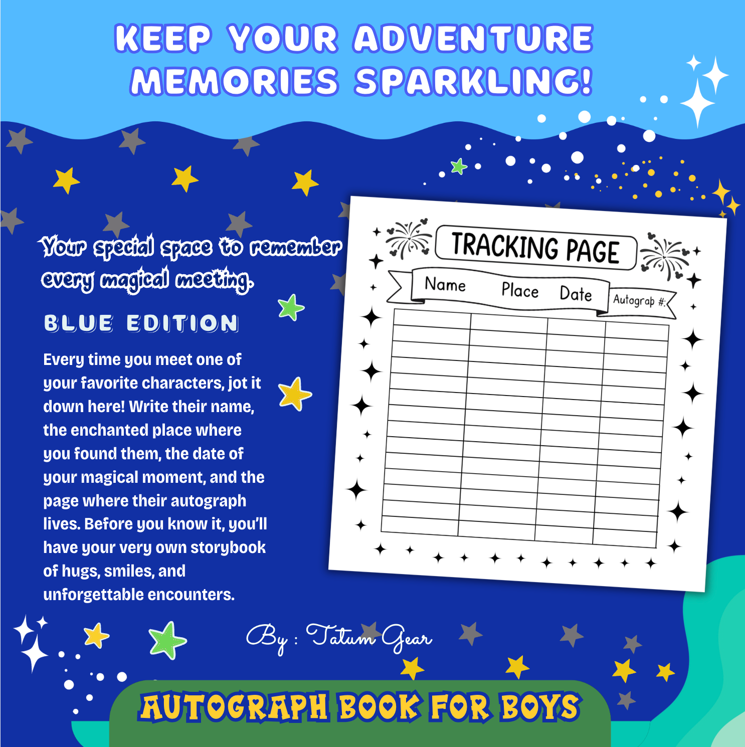 Autograph Castle Adventure Book 2025–2026 – Blue Edition for boys