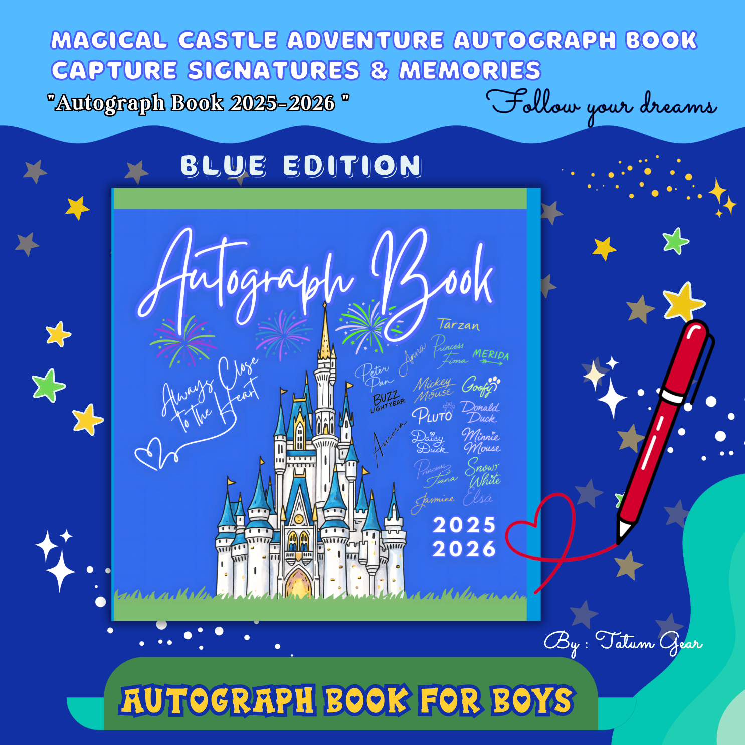 Autograph Castle Adventure Book 2025–2026 – Blue Edition for boys