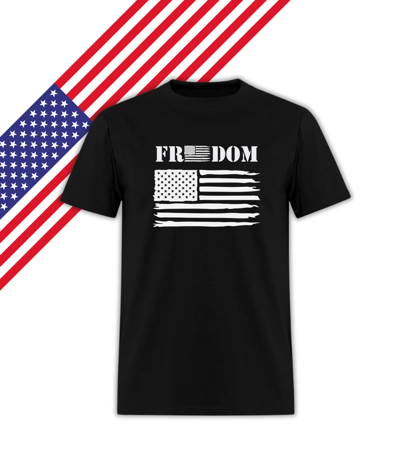 White Freedom American frag  - Patriotic T-Shirt