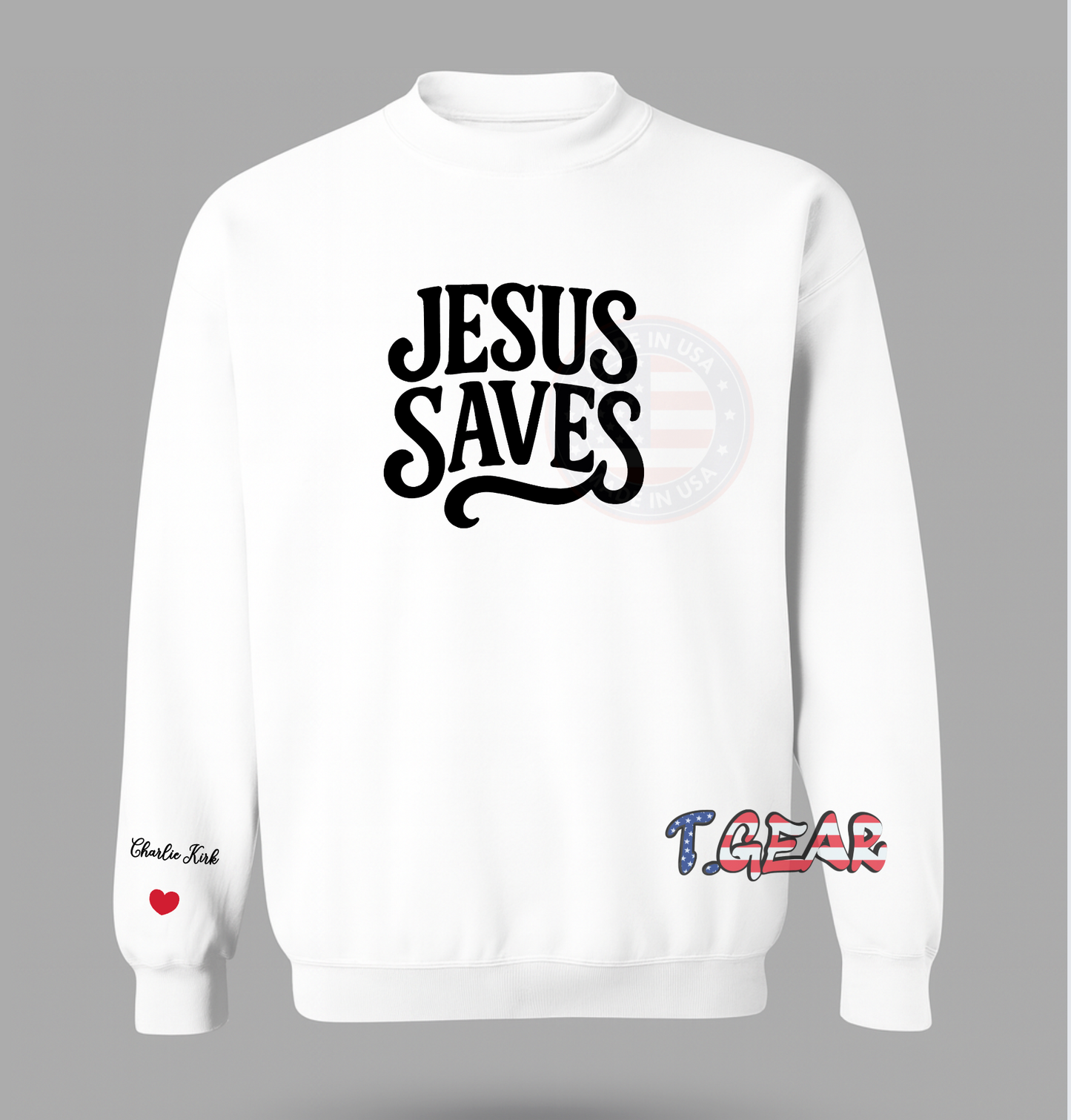 Justice for Charlie Kirk, Jesus Saves Sweatshirt - Love USA