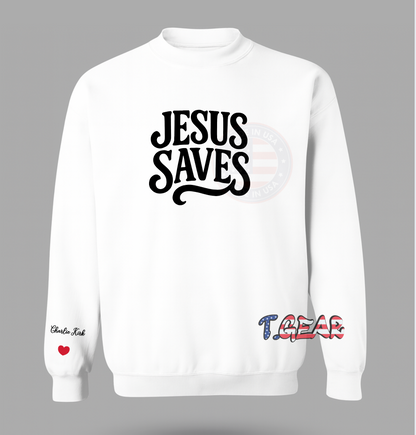Justice for Charlie Kirk, Jesus Saves Sweatshirt - Love USA