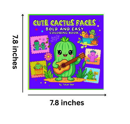Cute Cactus Faces – Bold and Easy Coloring Book for Girls