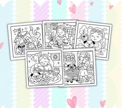 My Adorable Pug Moments: A Cute Coloring Book 54 pages