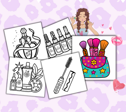 Sparkle Beauty Coloring Book: 50 Fun and Easy Spa and Makeup