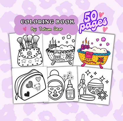 Sparkle Beauty Coloring Book: 50 Fun and Easy Spa and Makeup