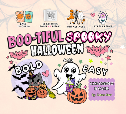 Boo-tiful Spooky Halloween Coloring Book 66 spooky pages