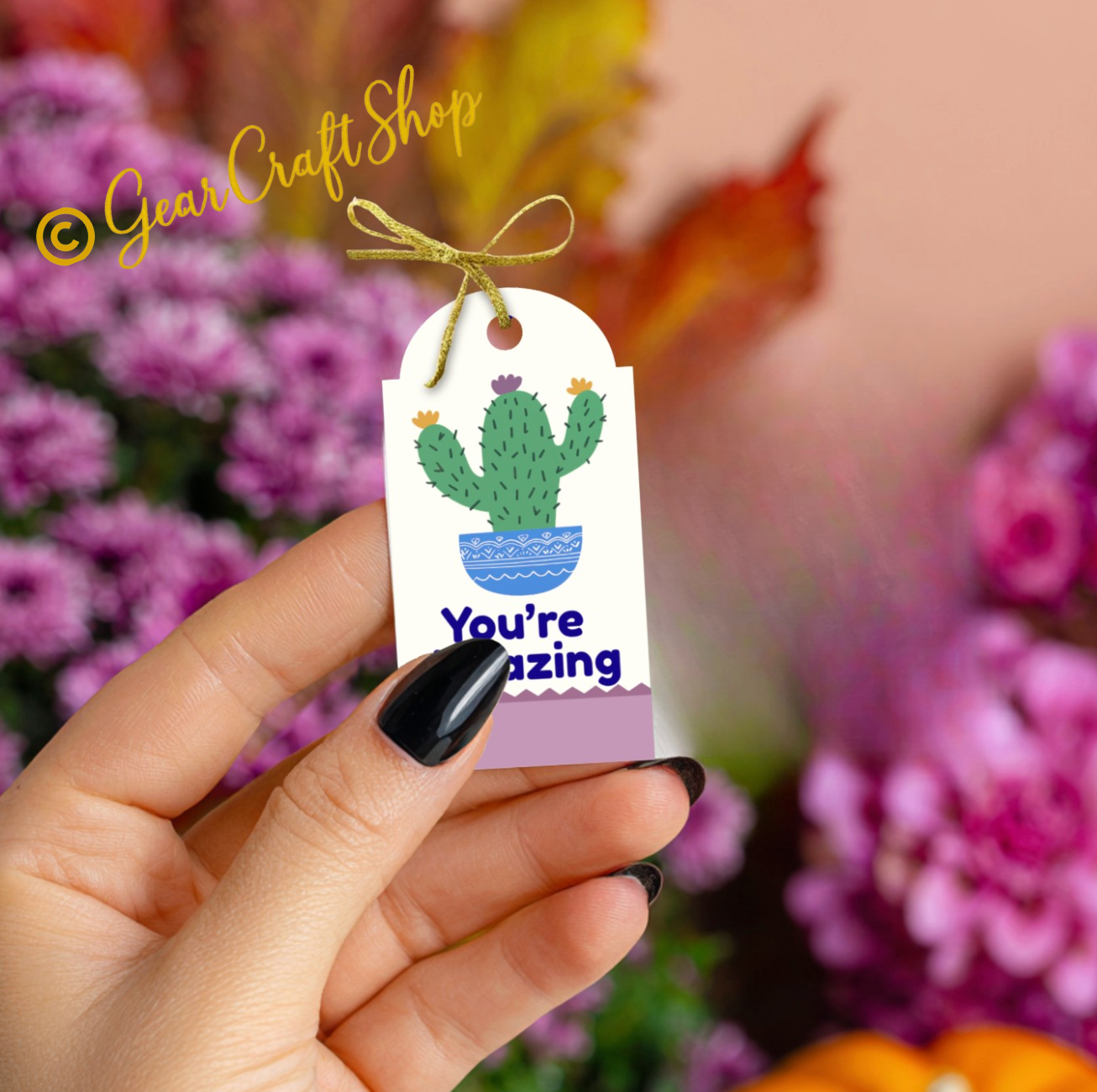 Cute Cactus Tags – Positive Quote Set (8 Designs)