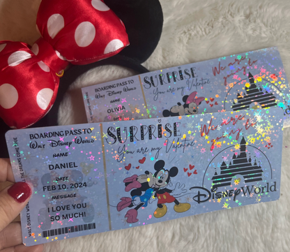 ⭐ Holographic Surprise Ticket with Cute Stars – Trip Reveal Gift