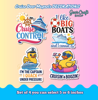 ⚓ Funny Cruise Memories Magnets – Set of 4 - style 031