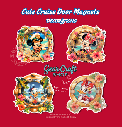 Sailor Porthole Friends Cruise Door Magnets Set of 4 - style 035