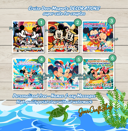 Personalized Love Cruise Magnet – Cute Couple Designs