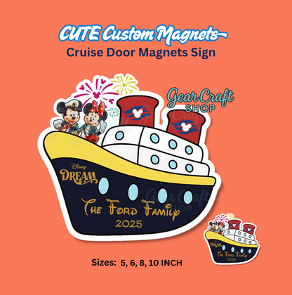 Disney Cruise Magnet – Ship with Mickey & Minnie