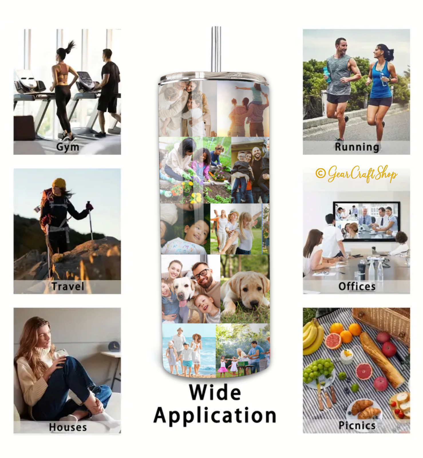 Custom 20-Photo Collage Tumbler - 20oz Personalized