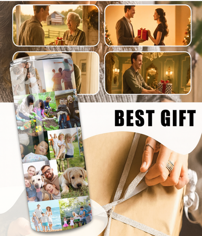 Custom 20-Photo Collage Tumbler - 20oz Personalized