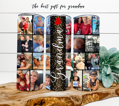 Custom 16-Photo Collage Tumbler - 20oz Personalized