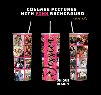 Custom 16-Photo Collage Tumbler - 20oz Personalized