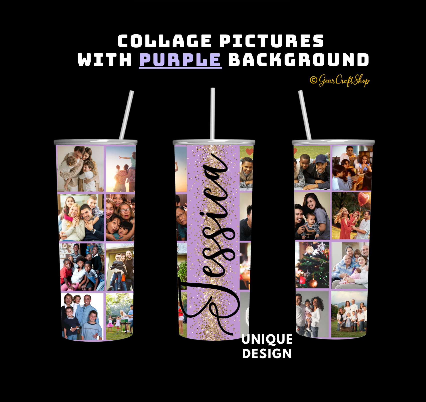 Custom 16-Photo Collage Tumbler - 20oz Personalized