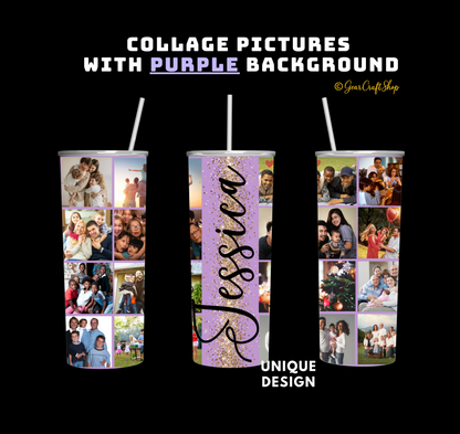 Custom 16-Photo Collage Tumbler - 20oz Personalized