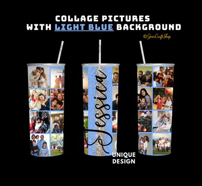 Custom 16-Photo Collage Tumbler - 20oz Personalized