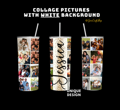 Custom 16-Photo Collage Tumbler - 20oz Personalized