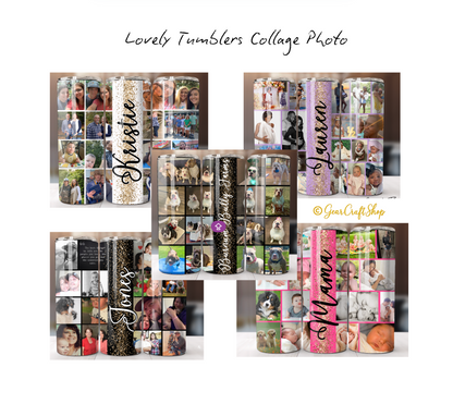 Custom 16-Photo Collage Tumbler - 20oz Personalized