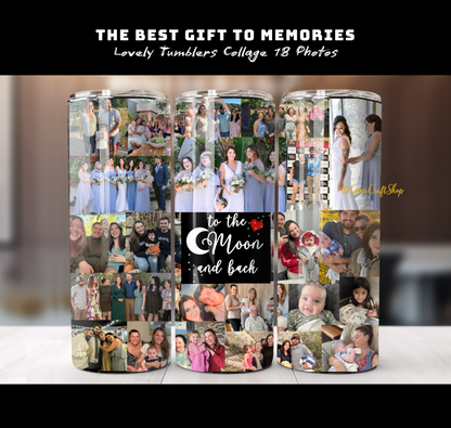 Custom 18-Photo Collage Tumbler - 20oz Personalized Treasure