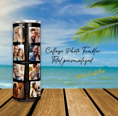 Custom 20-Photo Collage Tumbler - 20oz Personalized Keepsake