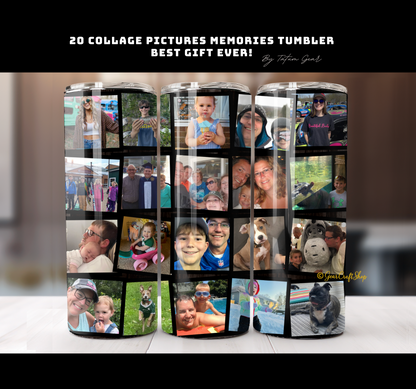 Custom 20-Photo Collage Tumbler - 20oz Personalized Keepsake