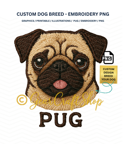 Custom Dog breed Embroidery - Art creating  - PNG File