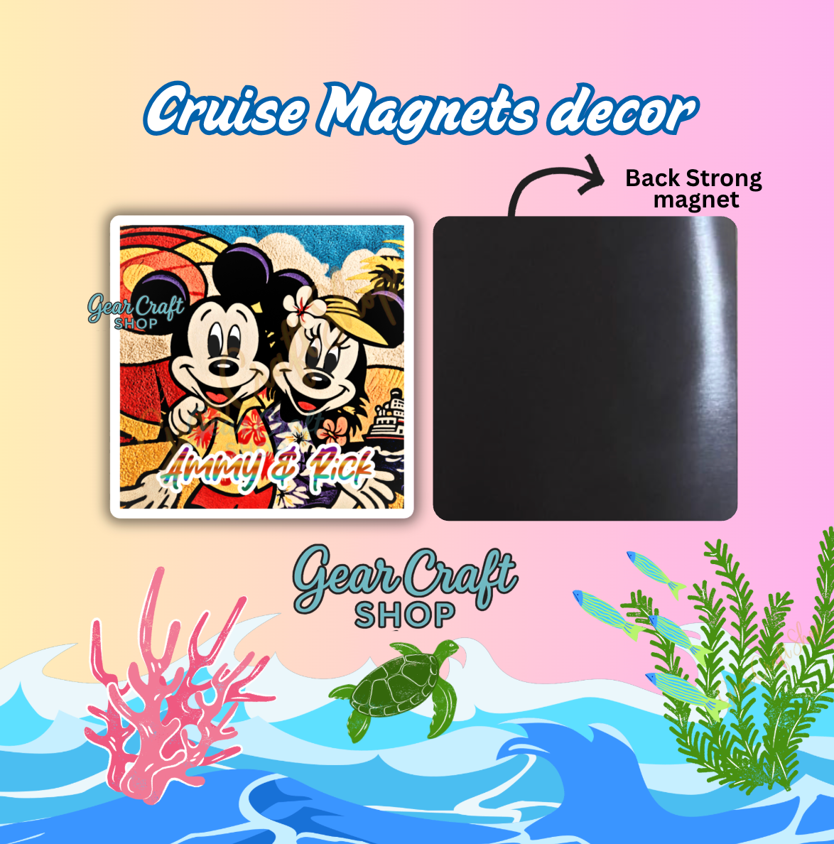 Personalized Love Cruise Magnet – Cute Couple Designs