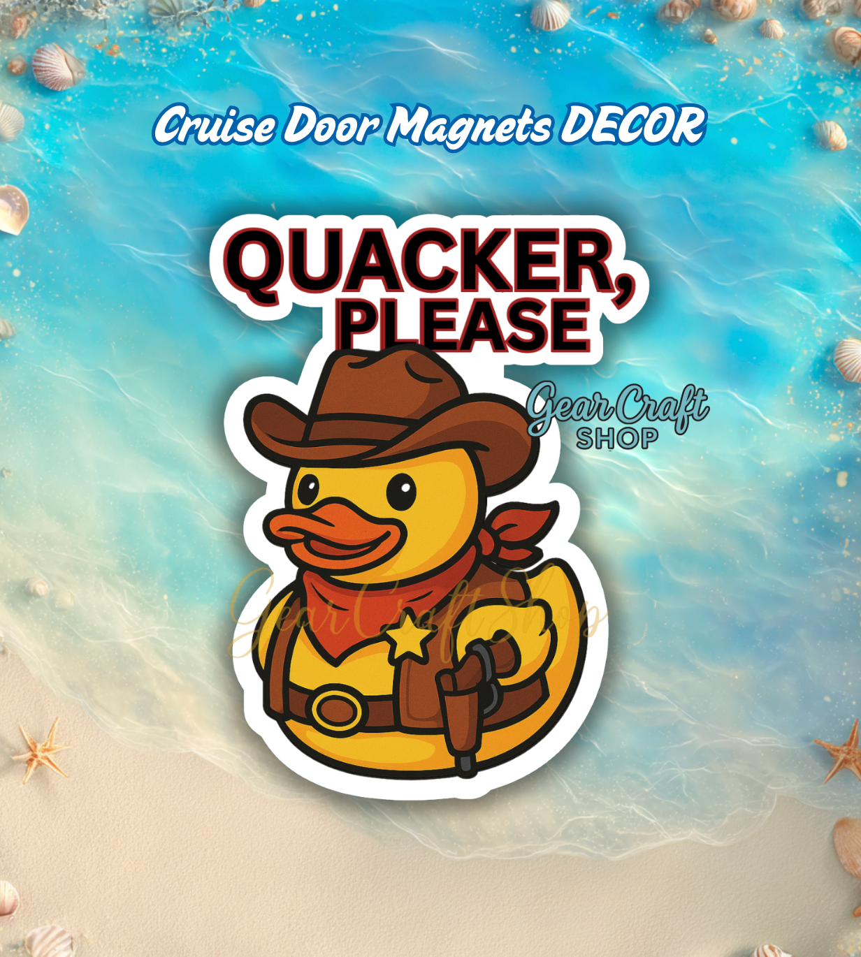 Quacker Please Cruise Door Magnet – Funny Duck Cowboy Decor, 5 Inch