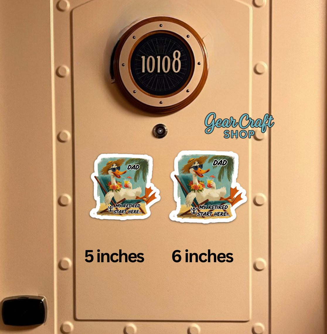 Custom Cruise Door Magnet – Funny Duck Relaxing Design, 5" & 6"