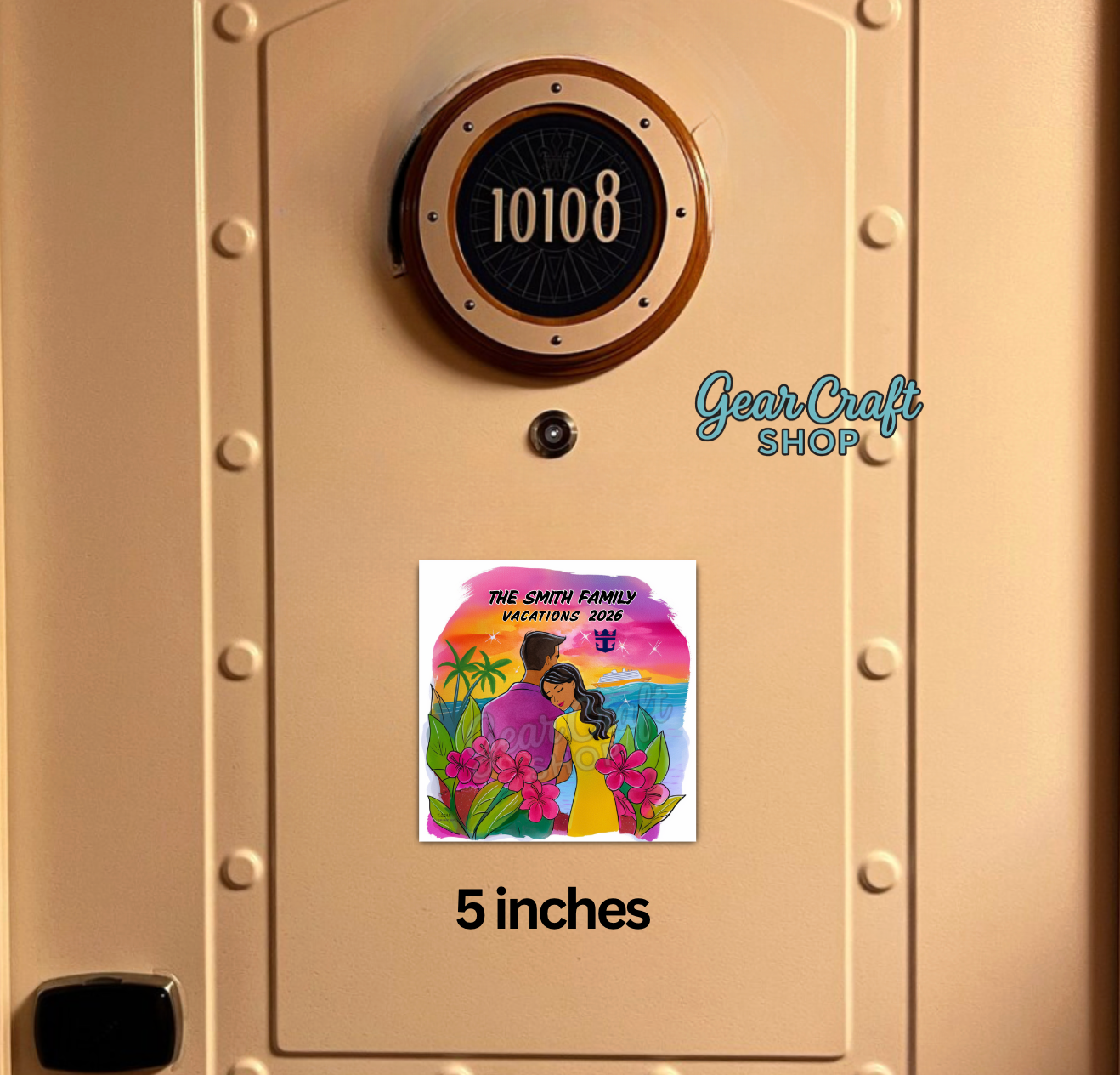 Custom Family Cruise Magnet – Unique and cute Watercolor Up to 5 Members