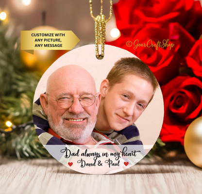 Photo Christmas Ornament w/ Any Picture - Any Text - Custom, Gift friends