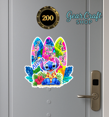 Stitch Surfing Vacation Cruise Door Magnet
